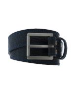 Black Bison Belt with Blue Stitching