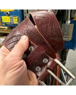 Chestnut Embossed War Penguin Belt