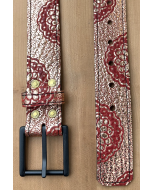 Rose Gold Lotus Red Bison Belt 