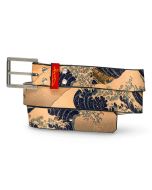 The Great Wave off Kanagawa Leather Belt - Front